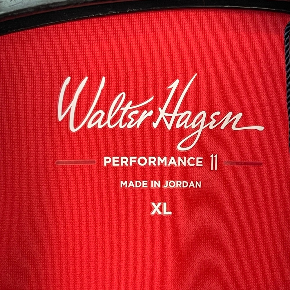 NEW Walter Hagen Performance Golf Polo 11 Novelty Print Floral Leaf Mens XL Blue - Picture 2 of 11